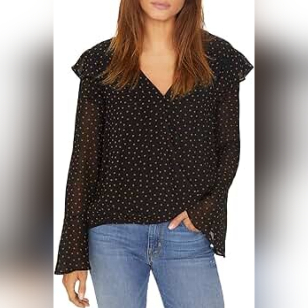 ❤️ SANCTUARY CORI RUFFLE SLEEVE BLOUSE / TOP, SMALL